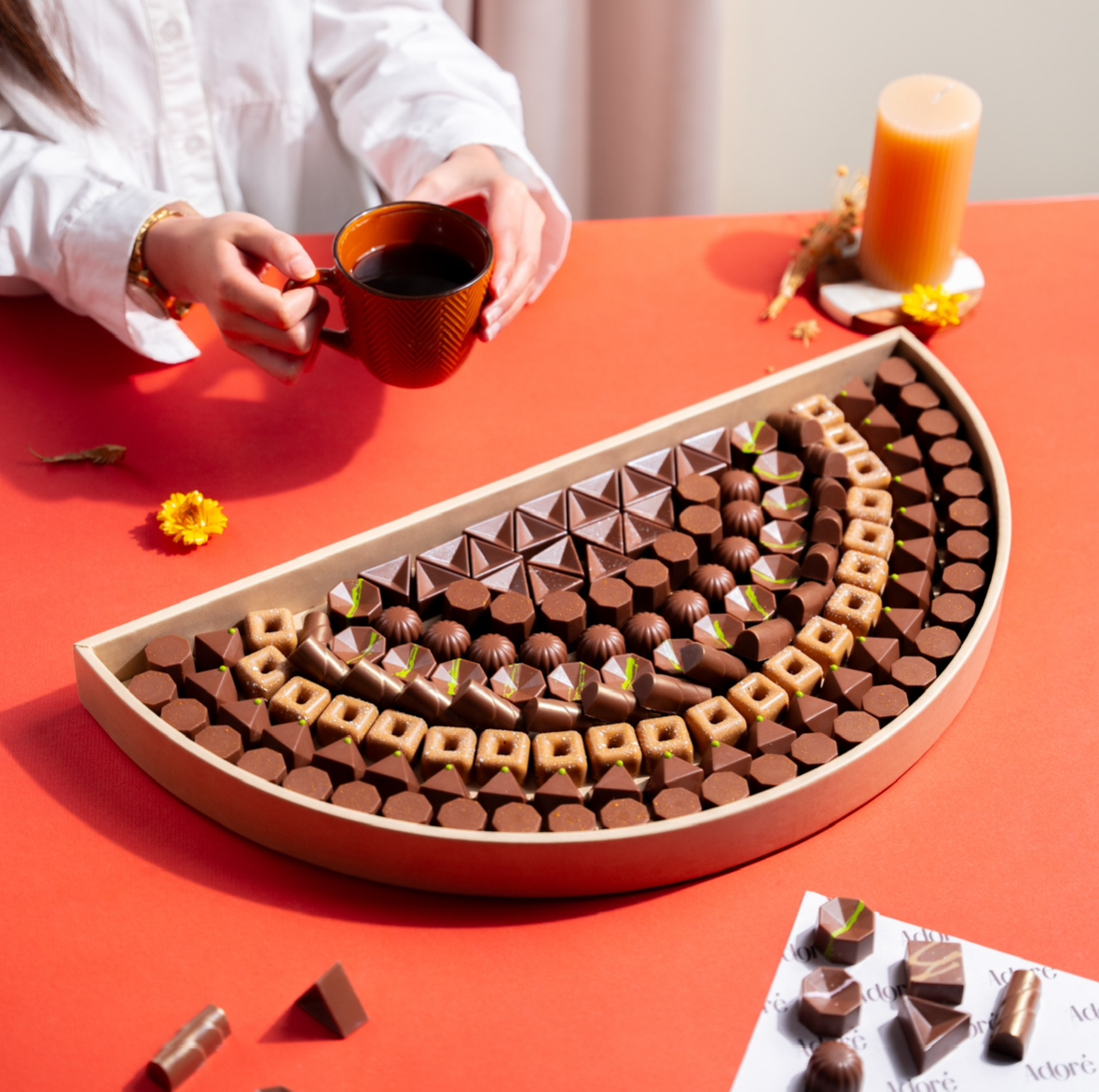Leather Big Half Circle Tray Classic