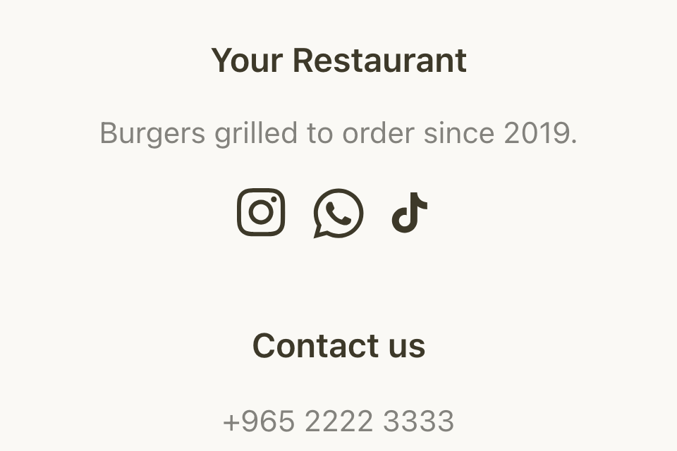 On your store: your social icons in the footer