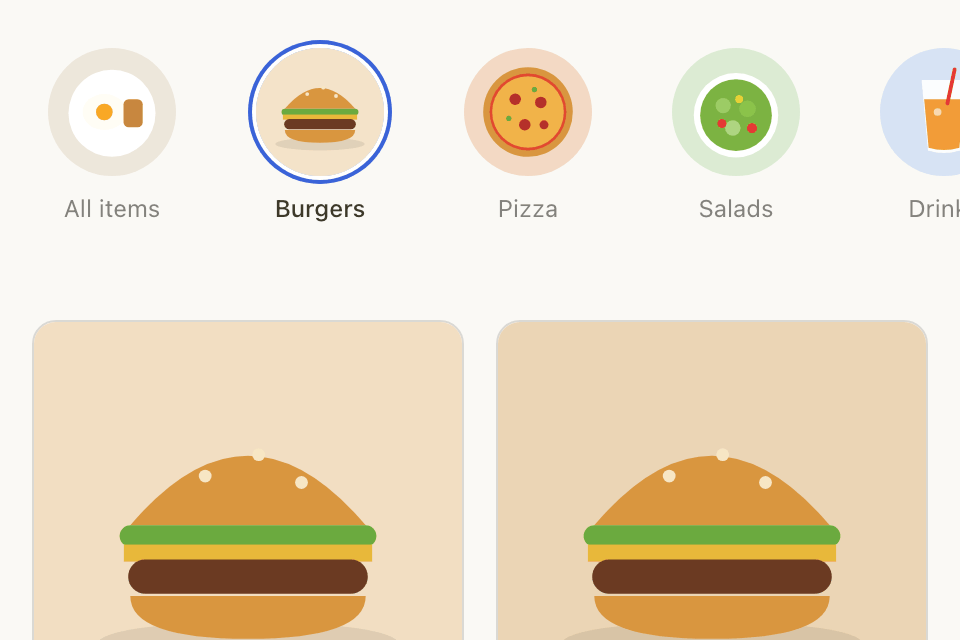 On your store: category photos in circles