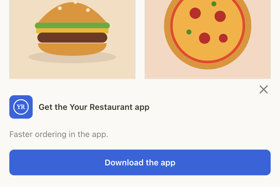 On a phone: the Get the app banner at the bottom of your website