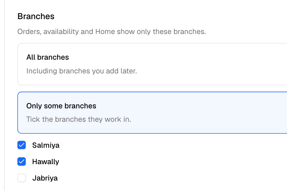 Limiting a person to two branches