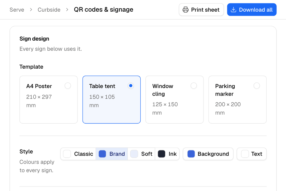 Sign design: the template, colours and sign language apply to every sign