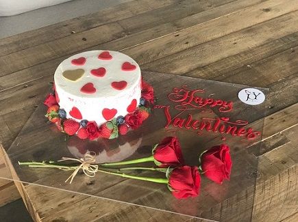 Valentines Velvet Cake on board