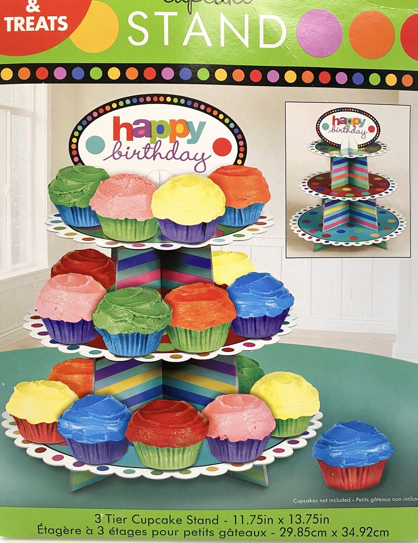 Birthday cupcake stand