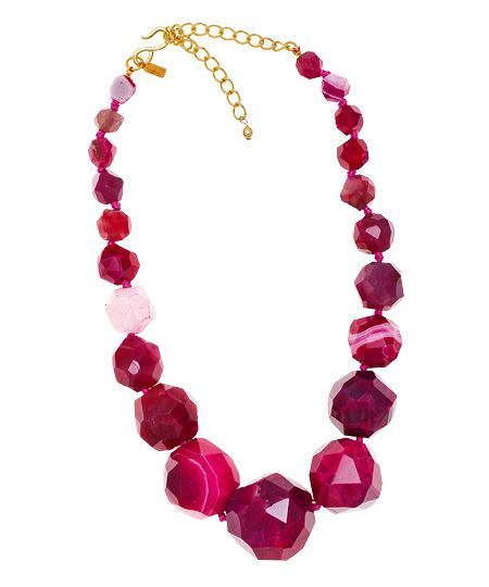 Kenneth Jay Lane - Agate Necklace - Maroon