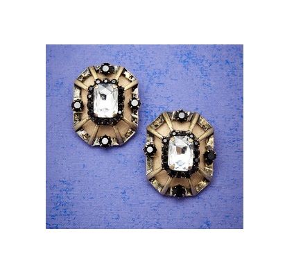 Ribbon and Crystal Earrings