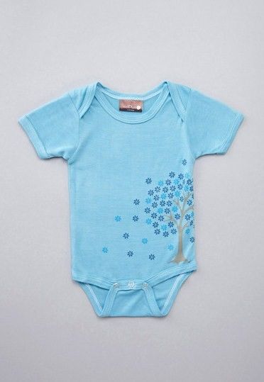 Small Plum, Tree BodySuit - Light Blue