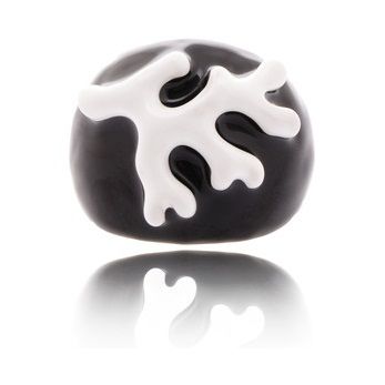 Kenneth Jay Lane - Black & White Enamel Branch Ring