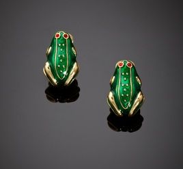 Kenneth Jay Lane - Green Frog Earrings