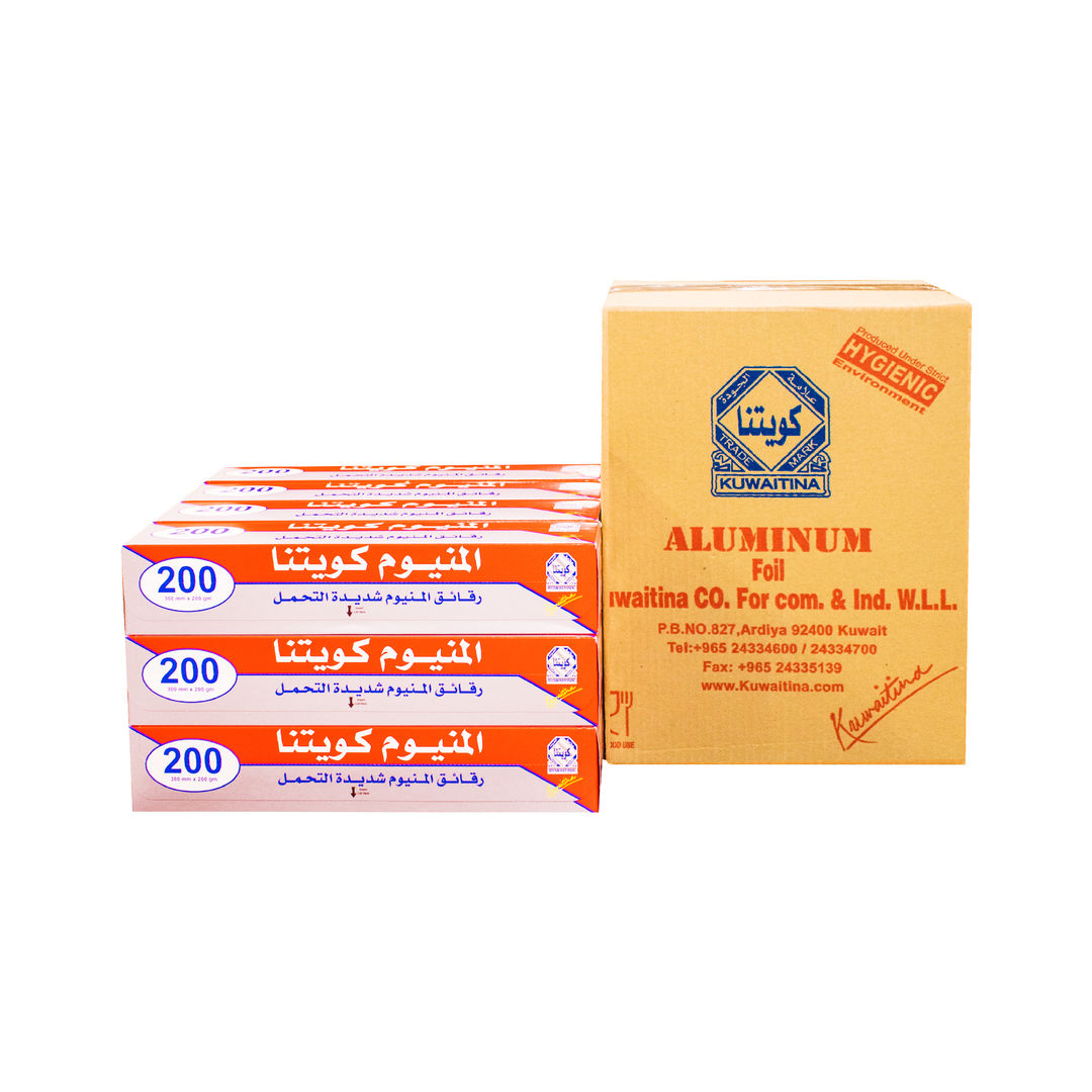 كرتون شد 12 حبة المنيوم فويل ( قصدير ) كويتنا 200 × 30 سم