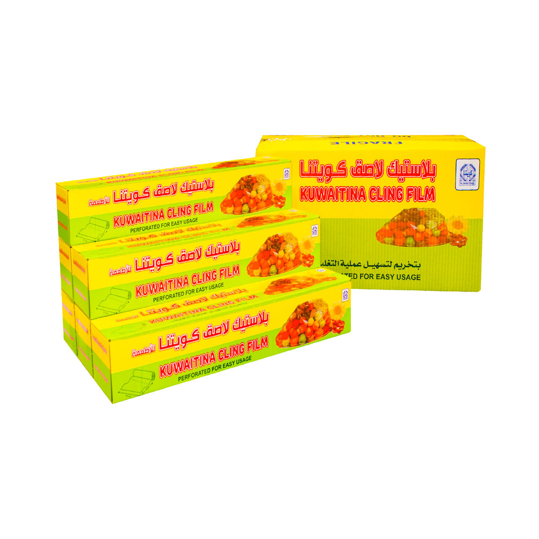 كرتون شد 6 حبة بلاستيك تغليف الطعام بتخريم ( كويتنا 500 × 45 سم )