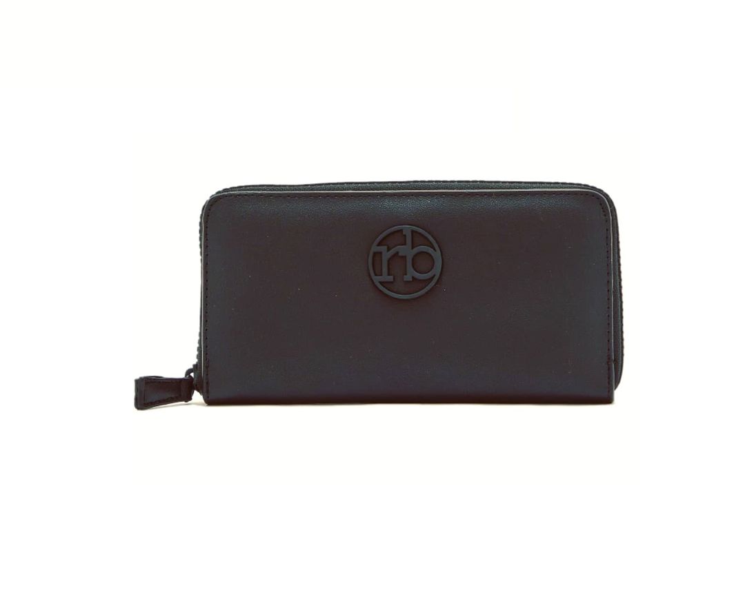 Roccobarocco - Litchi Zip Around Wallet - Black