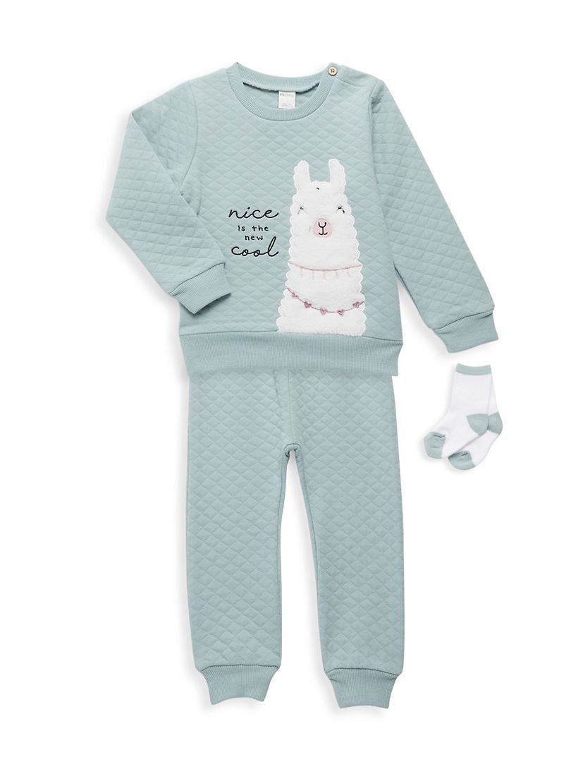 Baby 3PCS Llama Sweatshirt, Pants & Socks Set