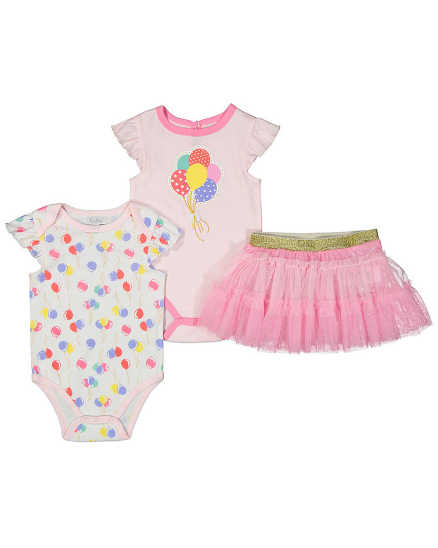 Baby Girl's 3PCS Ballons Short Sleeve Top & Skirt Set