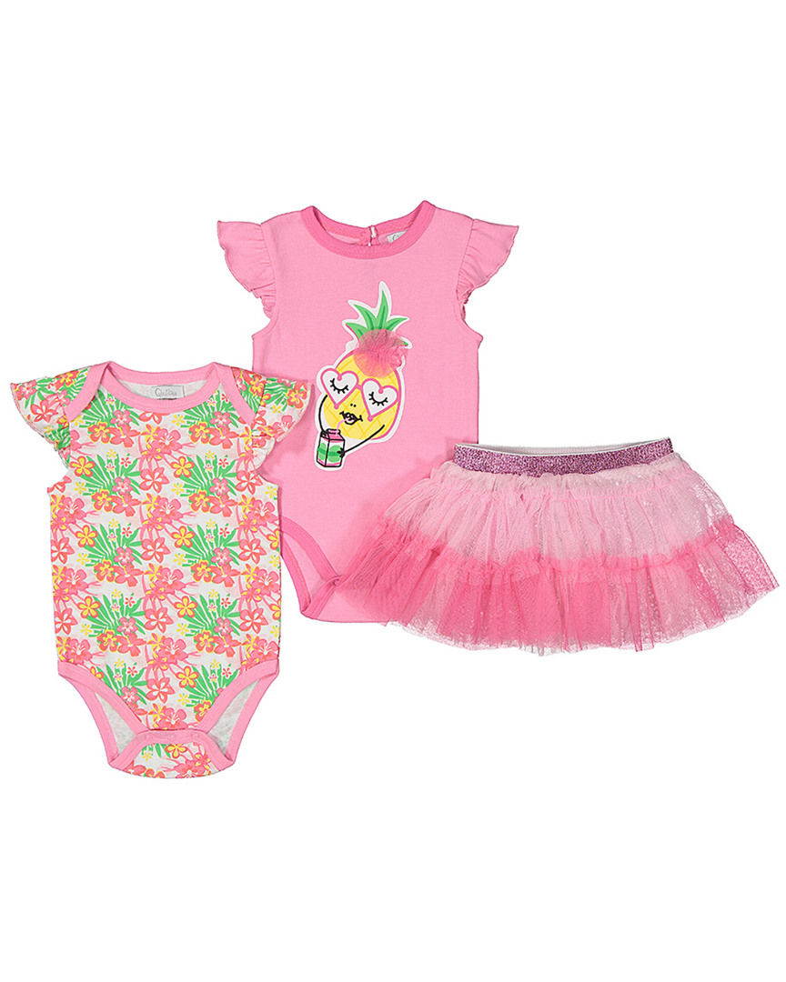 Baby Girl's 3PCS Pineapple Short Sleeve Top & Skirt Set