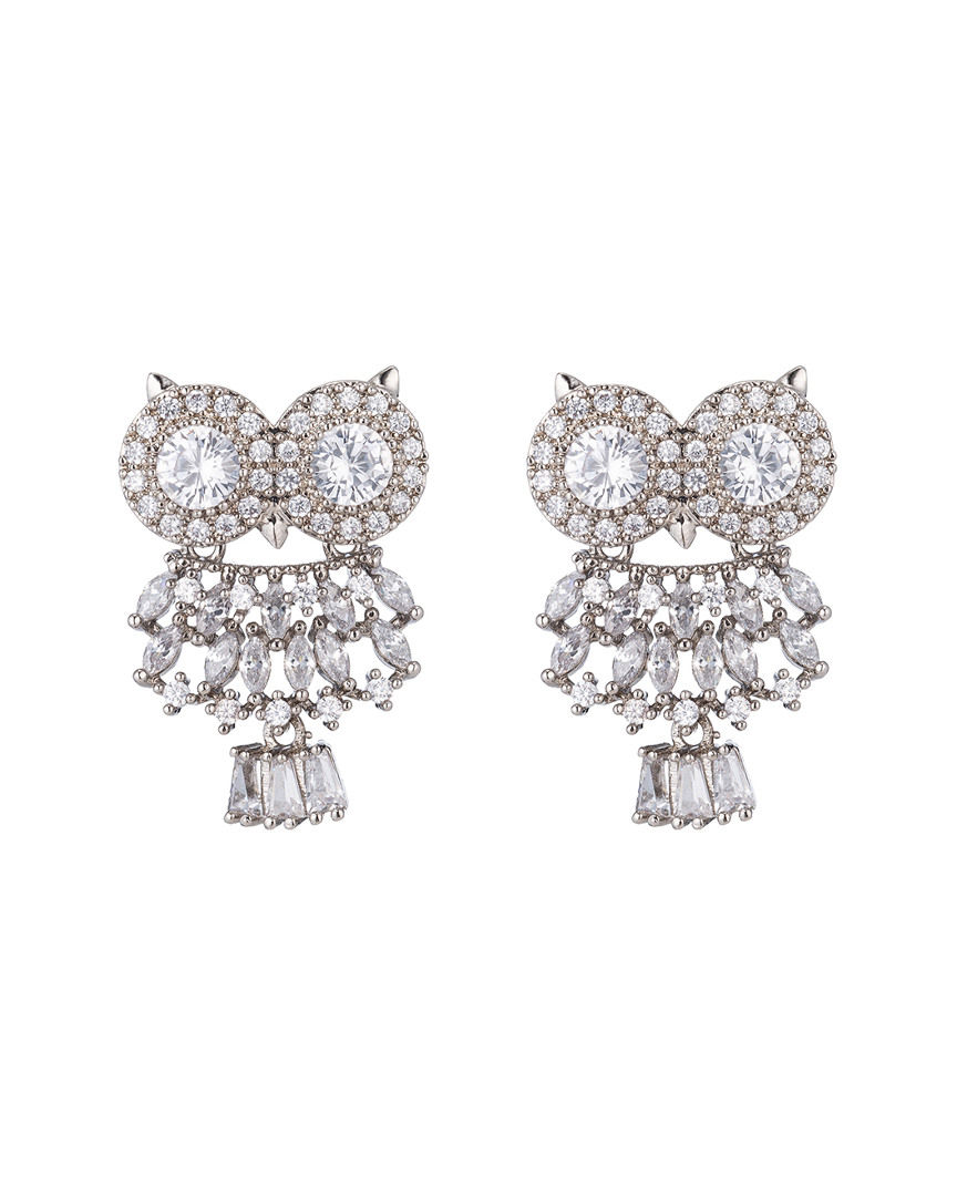 Eye Candy LA - Luxe Owl Crystal Drop Earrings