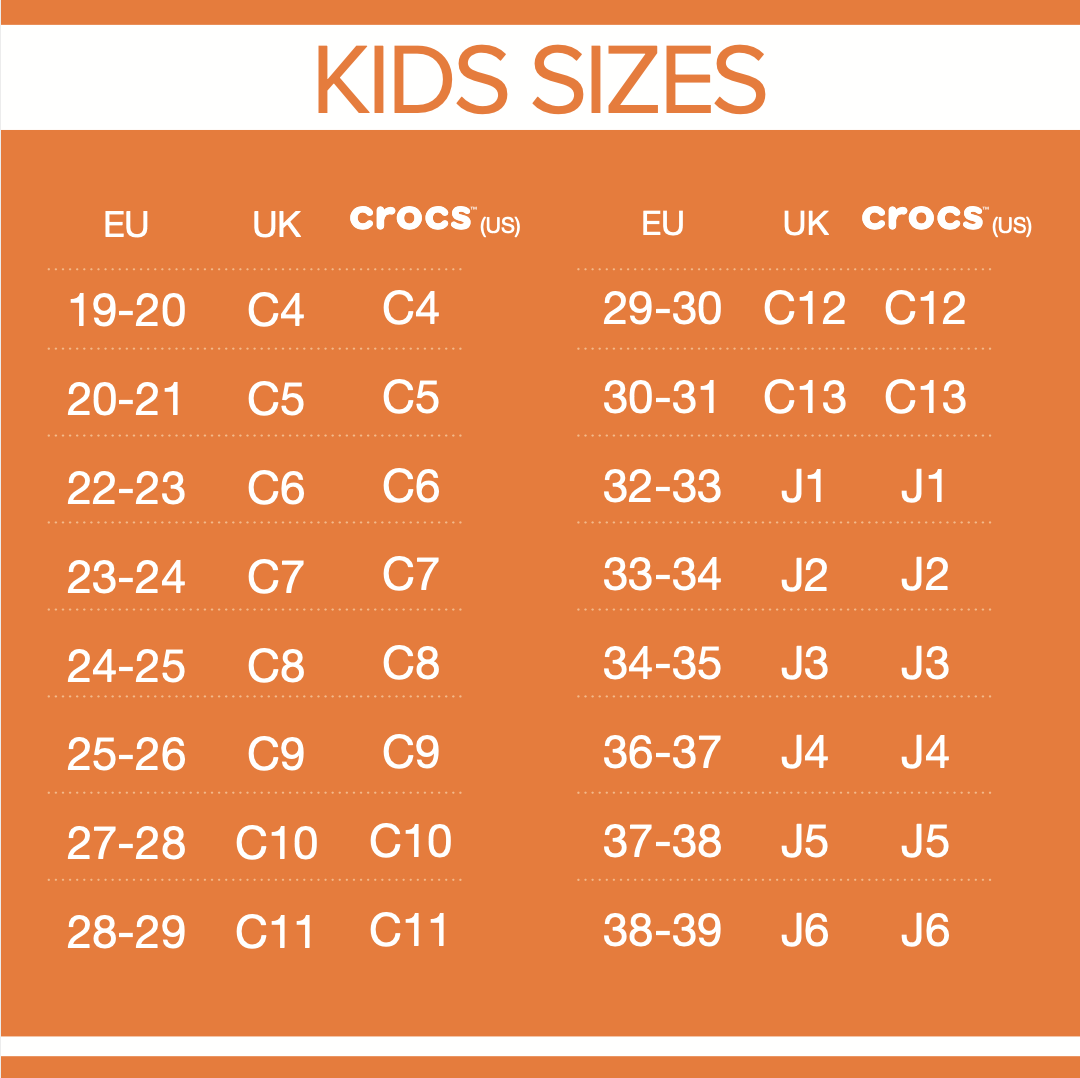 j4 crocs size