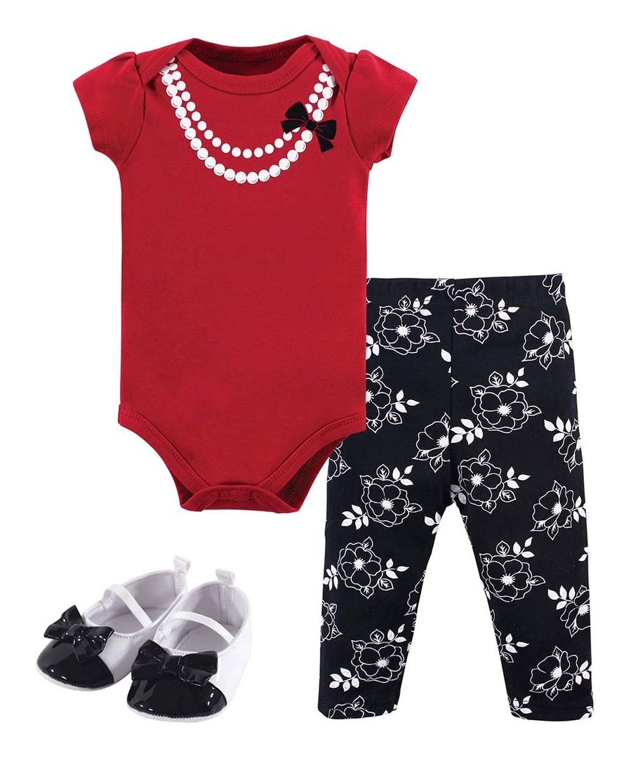 Red Pearls Bodysuit Set