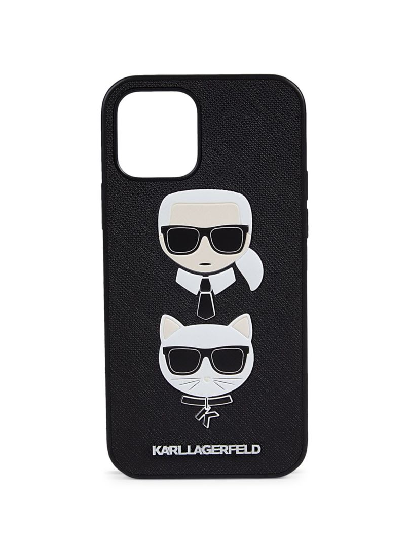 Karl Lagerfeld - iPhone 12 & 12 Pro Faux Leather Case - Karl & Choupette