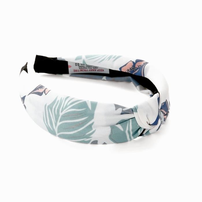 Green Leaf & White Headband