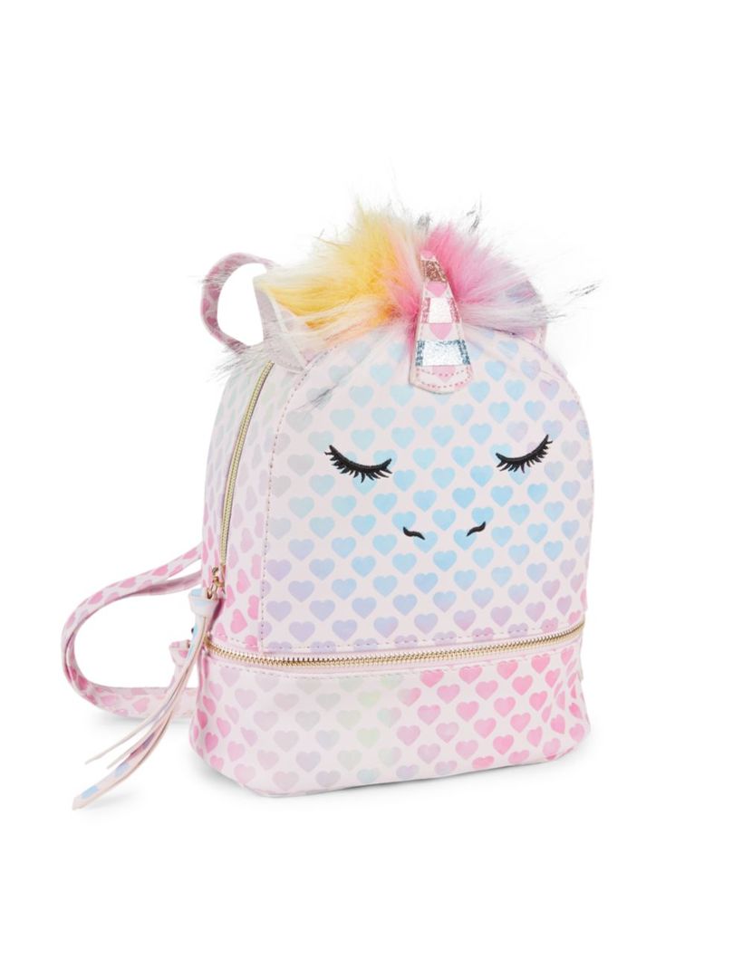 Kid’s Unicorn Faux Fur-Trim Backpack - Available 2 Colors
