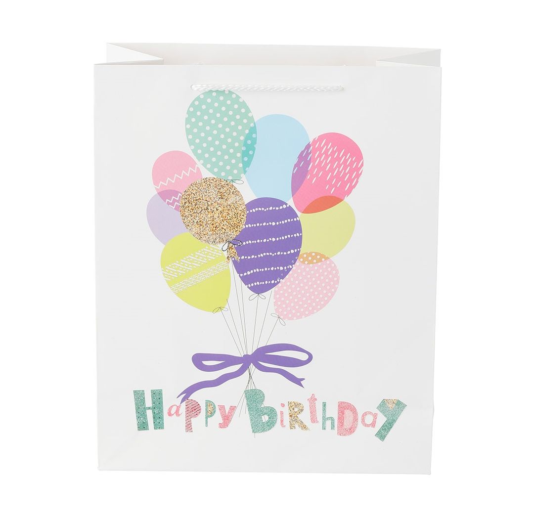 Birthday Glitter Balloons Gift Bag