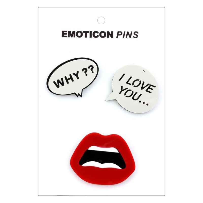 Emoji Pins 3 PCS - I Love you!