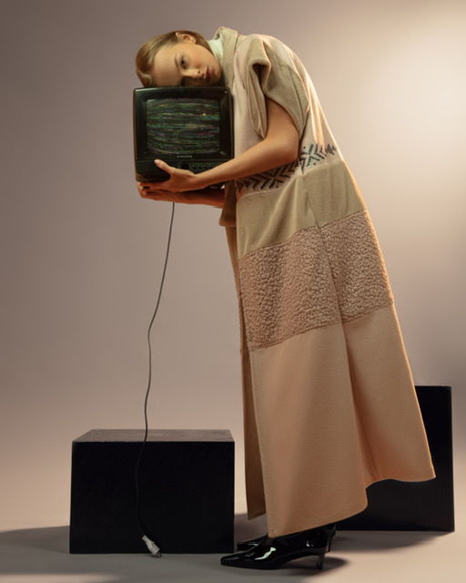 Fur vest with embroidery