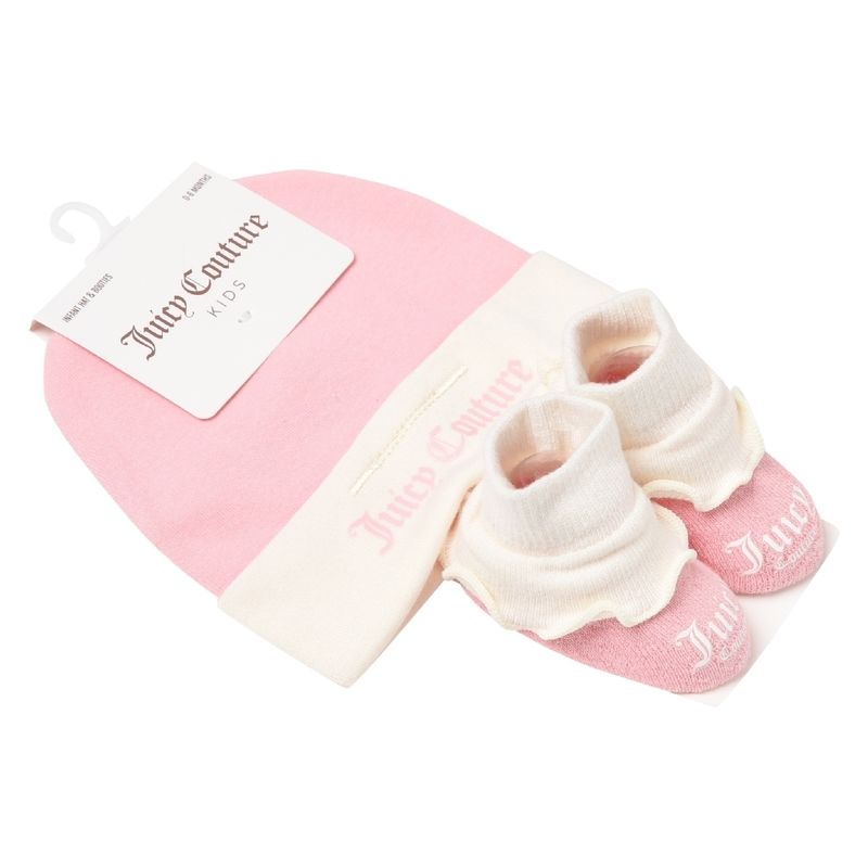 جوسي كوتور طقم قبعة ودلاغات - وردي
