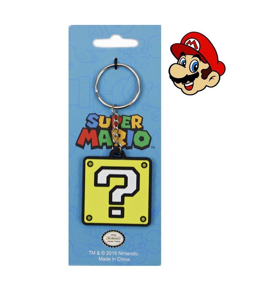 Nintendo Super Mario Block Rubber Keychain