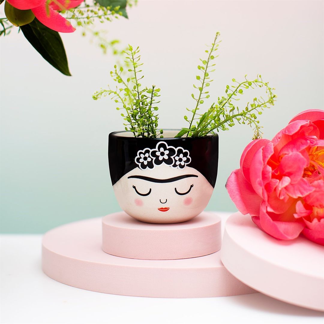 Mini Frida Kahlo Monochrome Planter