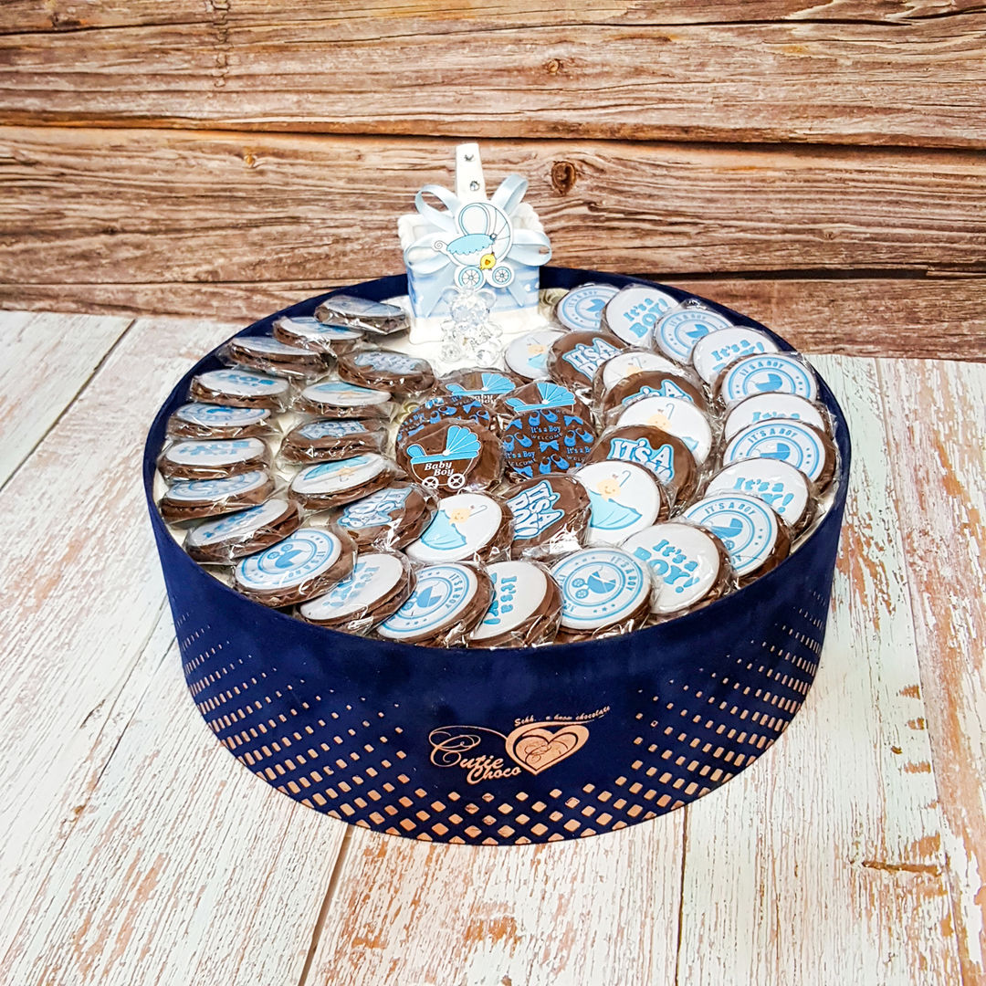 Baby Boy Chocolate Round Tray
