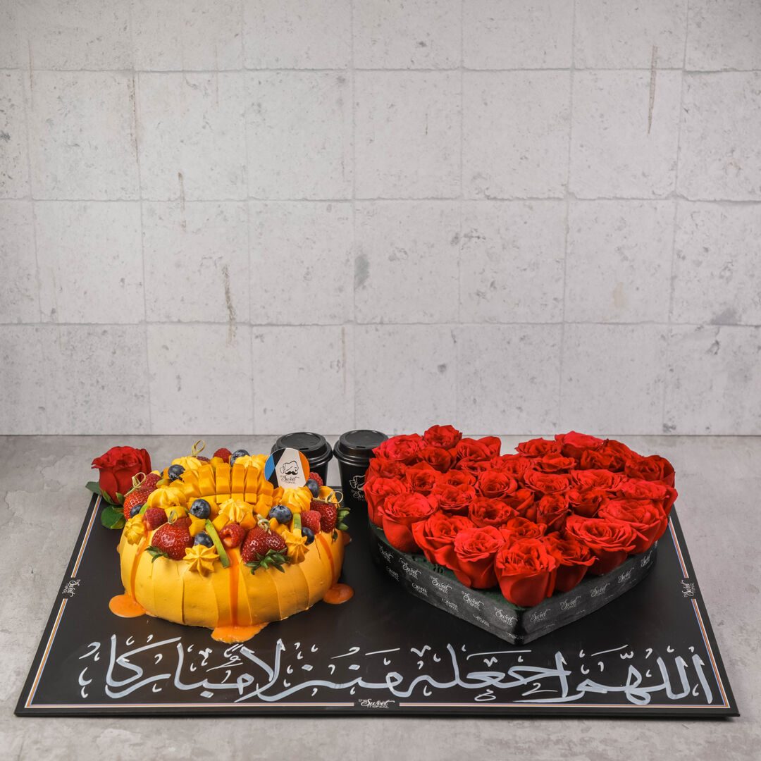Special Mango Berry Cake With Heart