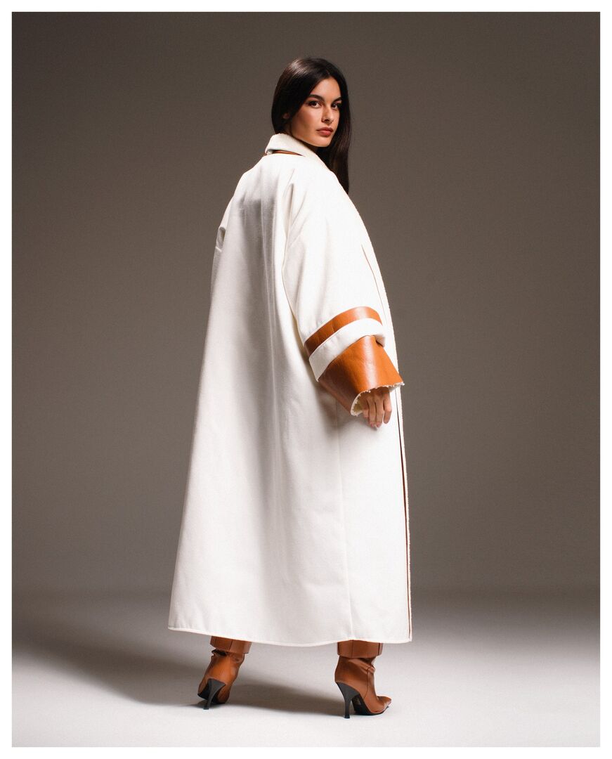 White Leather Bisht