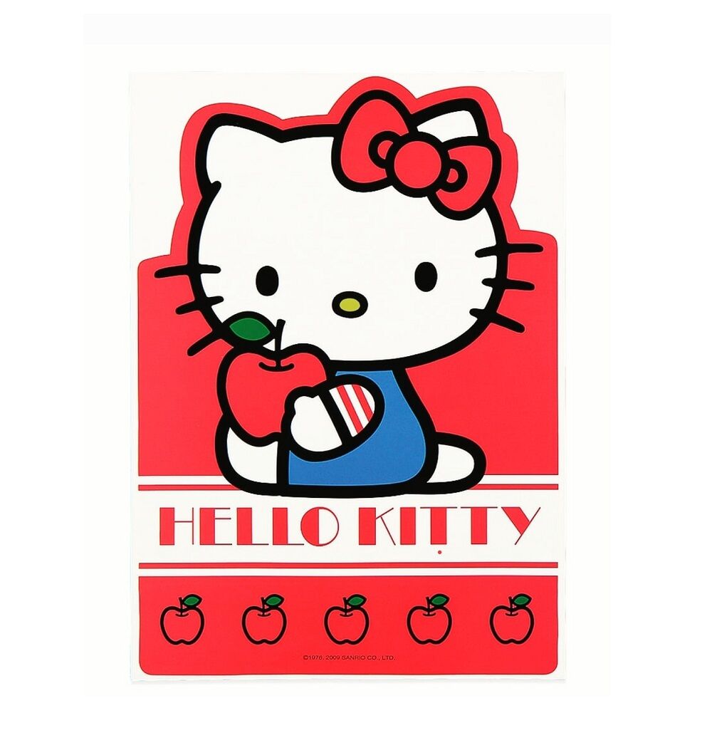 Hello Kitty Apple Holding Large Sticker
