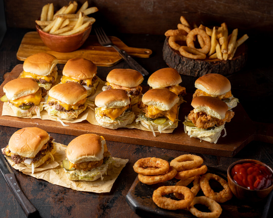 gathering box mix onion rings and fries