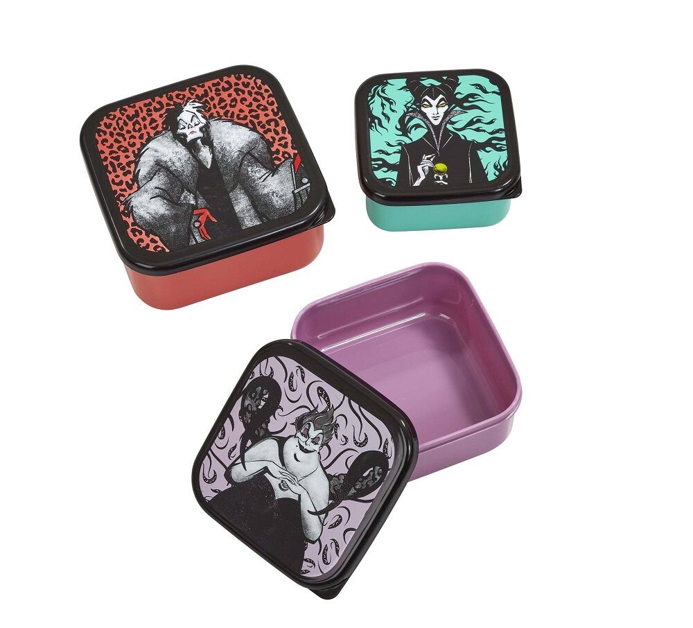Disney Villains Plastic Snack Box 3 PCS