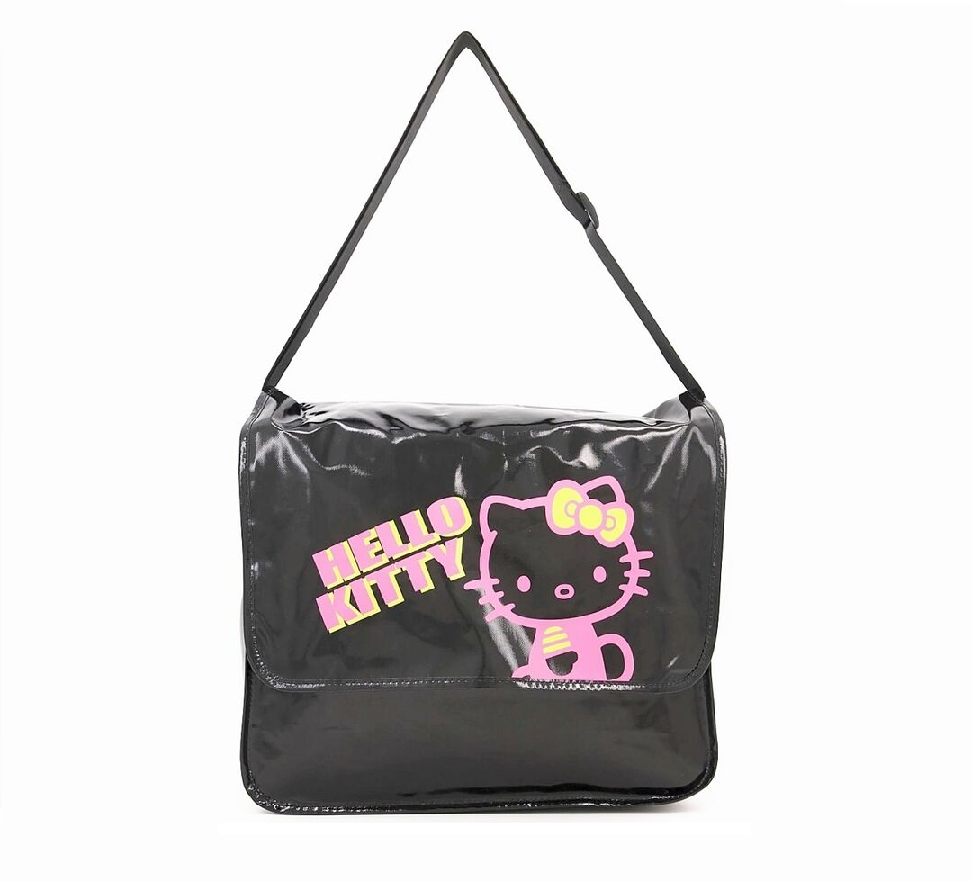 Hello Kitty Graphic Messenger Bag - Black