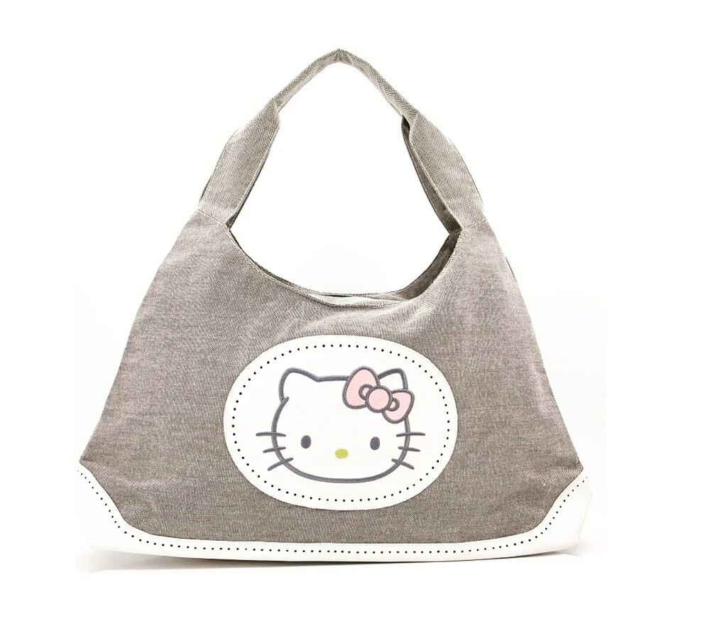 Hello Kitty Large Canvas Tote Bag - Grey/White