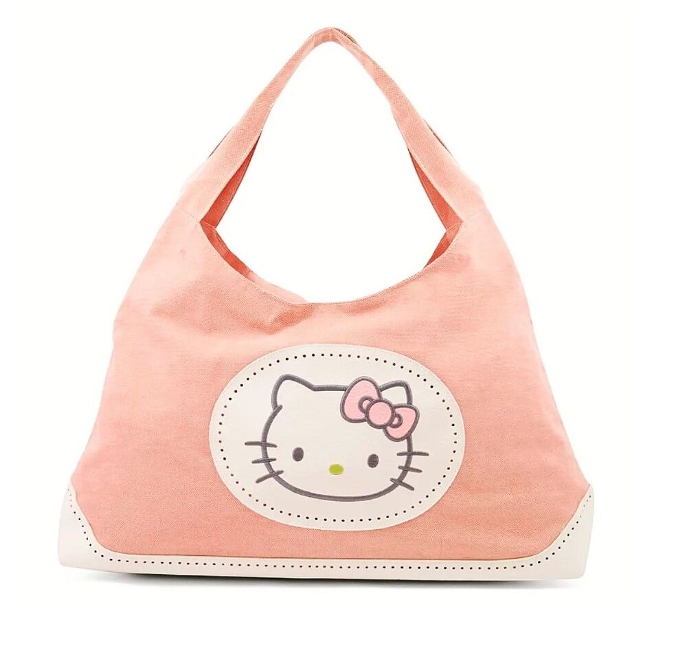 Hello Kitty Large Canvas Tote Bag - Pink/White