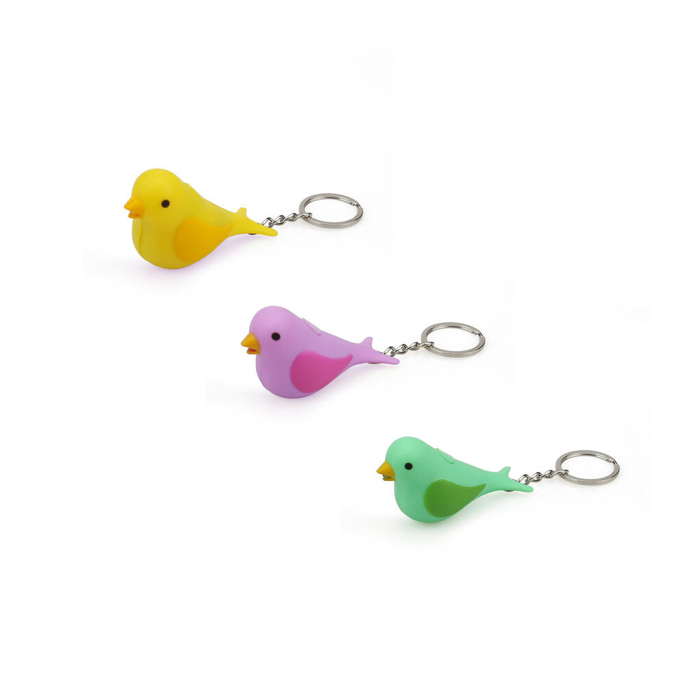 Bird Keyring With LED & Sound - Assorted