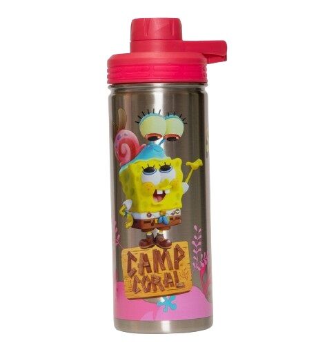 SpongeBob SquarePants Print Metal Water Bottle - 620 ML
