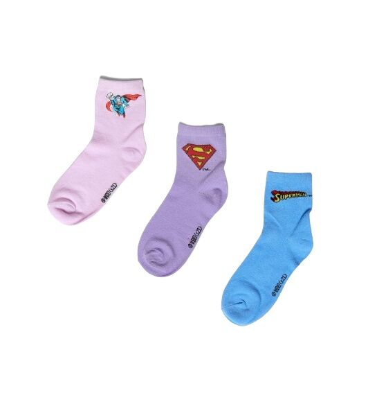 Superman 3 Pairs Printed Socks