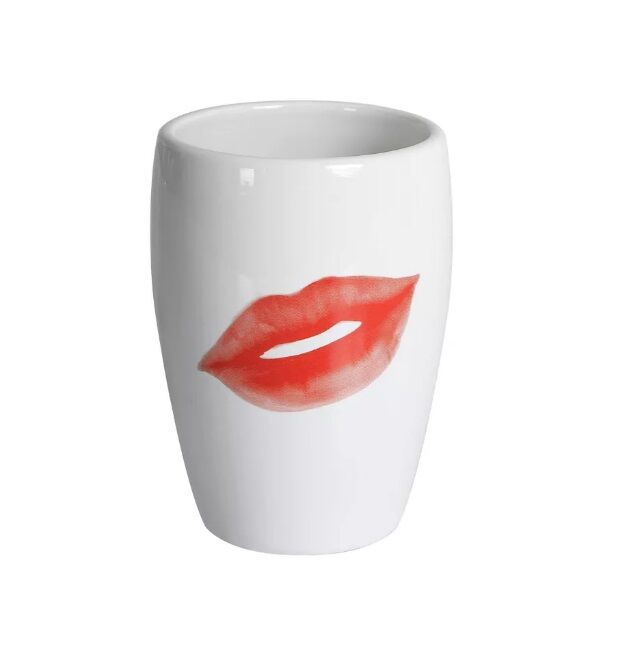 Cosmetique Bathroom Tumbler White - Lips