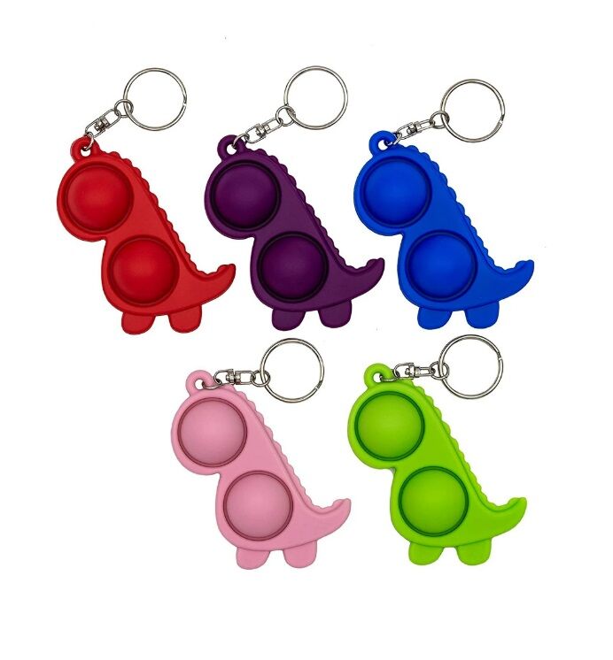 Dinosaur Sensory Push Bubble Keychain