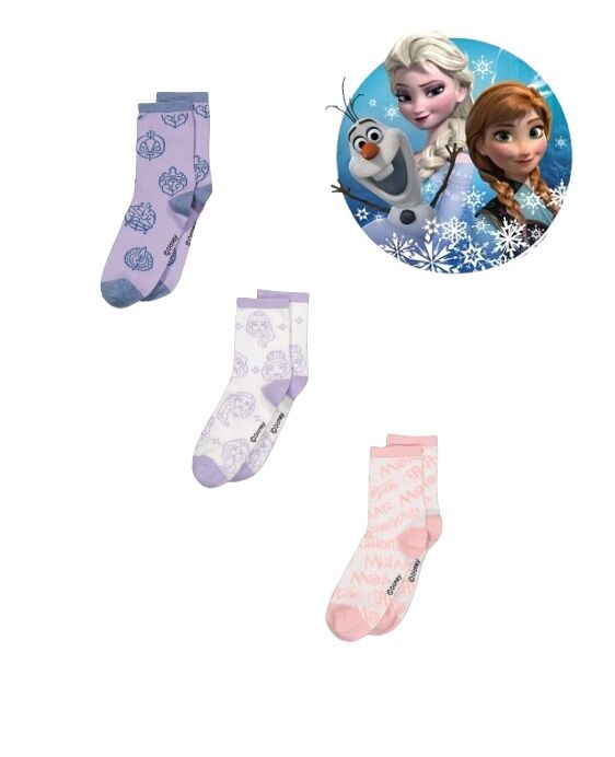 Frozen 3 Pair Graphic Printed High Socks