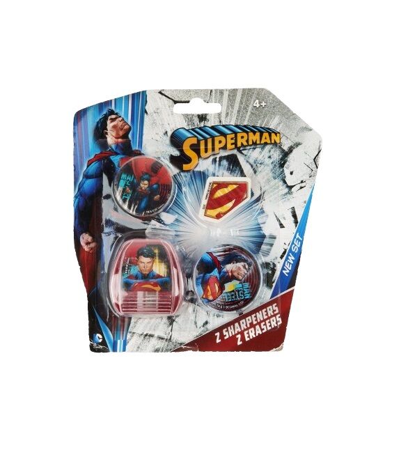 Superman 4 PCS (2 Sharpeners & 2 Erasers Set)