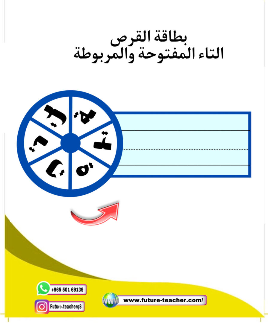 بطاقة التاء المفتوحة والمربوطة