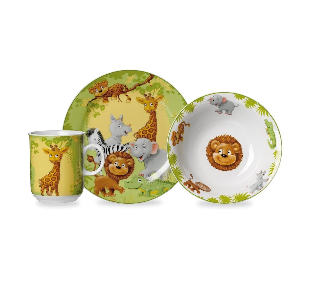 Children's Dinnerware 3 PCS Jungle Animals