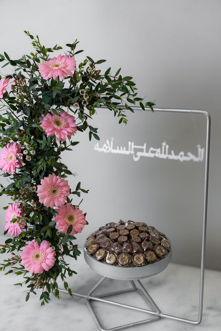 Pink Gerbera - Gray Stand